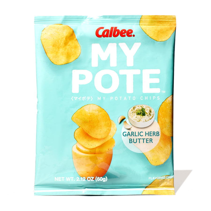 Calbee My Pote Potato Chips: Garlic Herb Butter