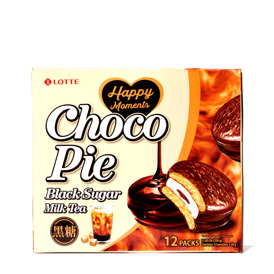 Lotte Choco Pie: Black Sugar Milk Tea (12 pieces)