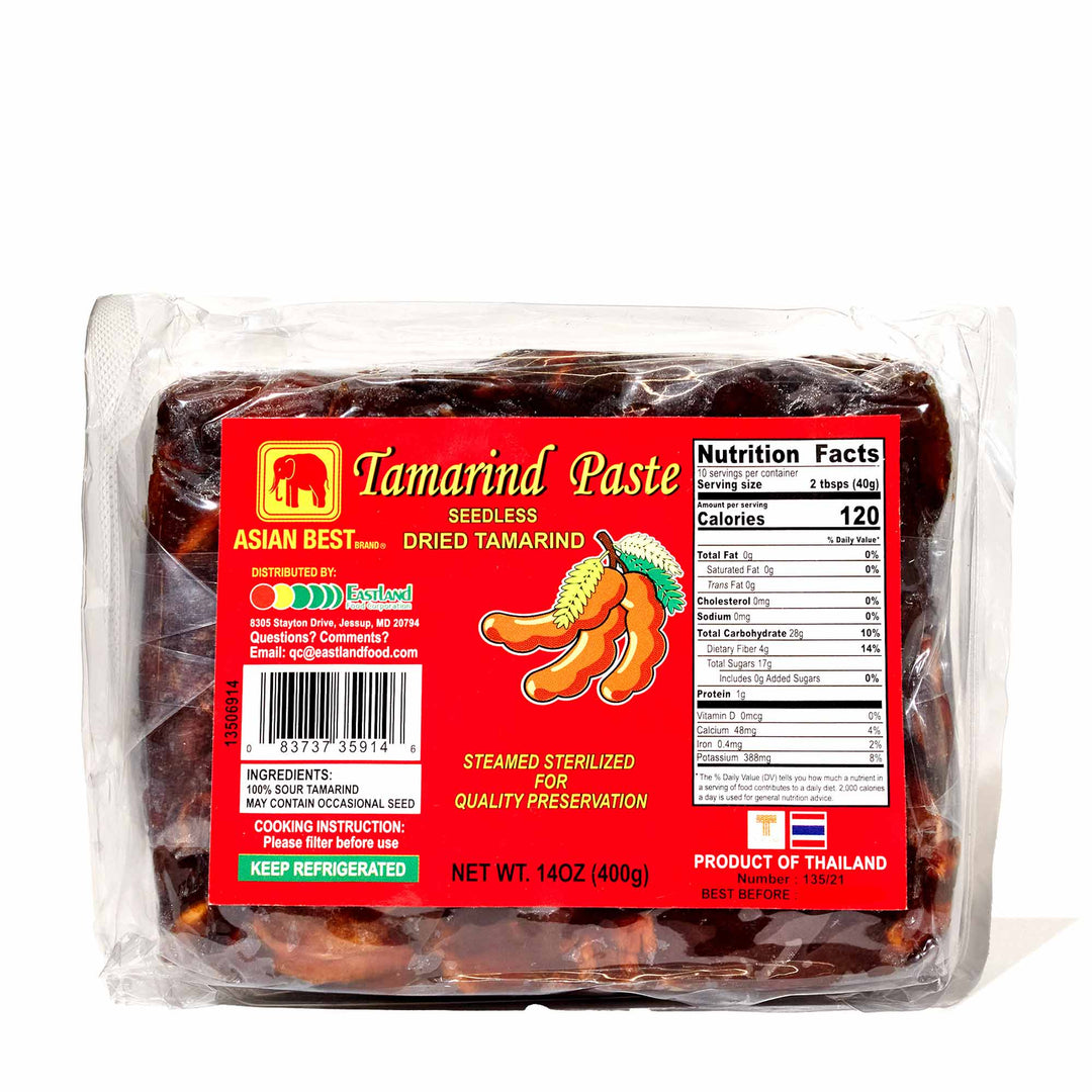 A package of Asian Best Seedless Tamarind Paste on a white background.