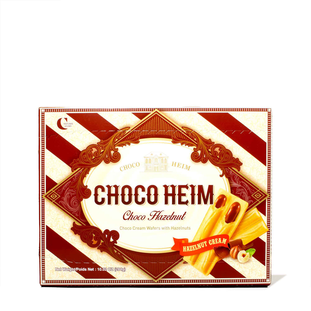 A box of Crown Choco Heim Wafers: Choco Hazelnut.