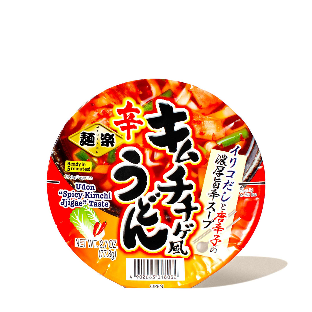 A Hikari Menraku Udon Bowl: Spicy Kimchi Jjigae on a white background.