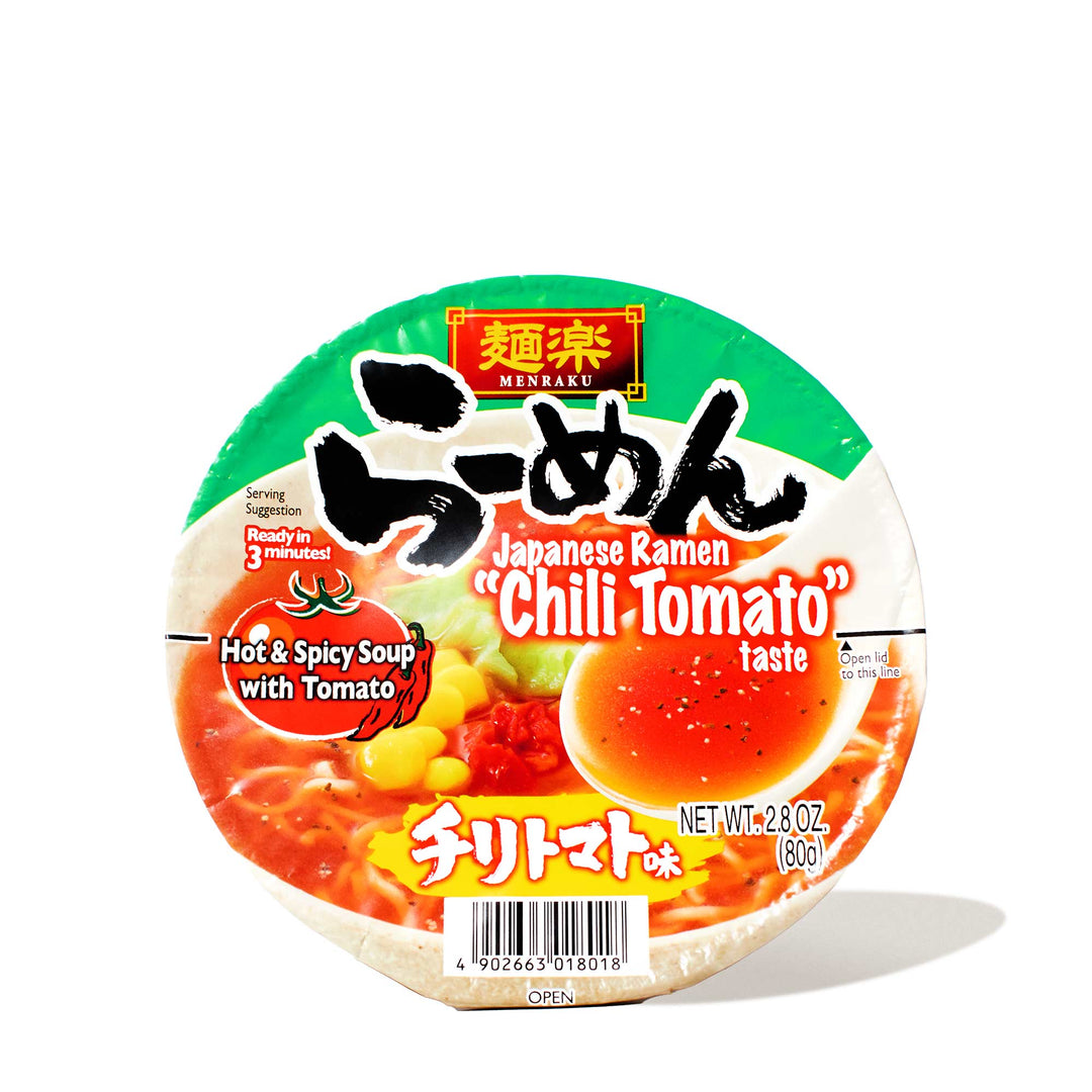A bowl of Hikari Menraku Ramen Bowl: Chili Tomato soup.