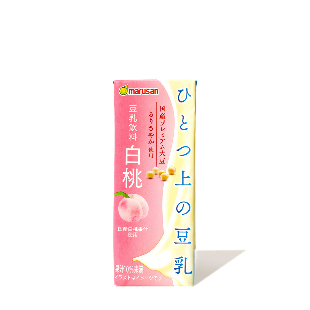 Marusan Premium Soy Milk: White Peach on a white background.