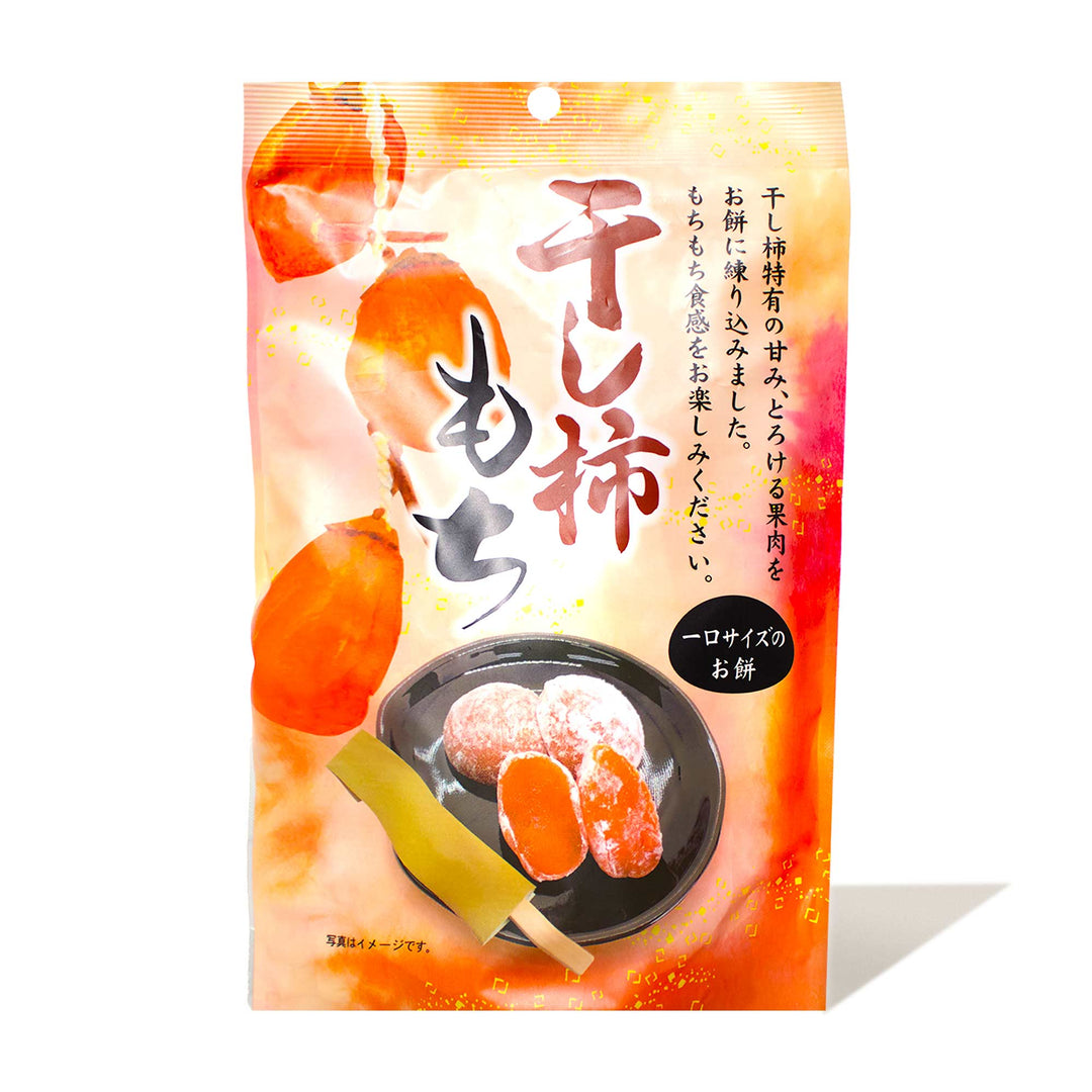 Seiki One-Bite Mochi: Persimmon in a pouch on a white background.
