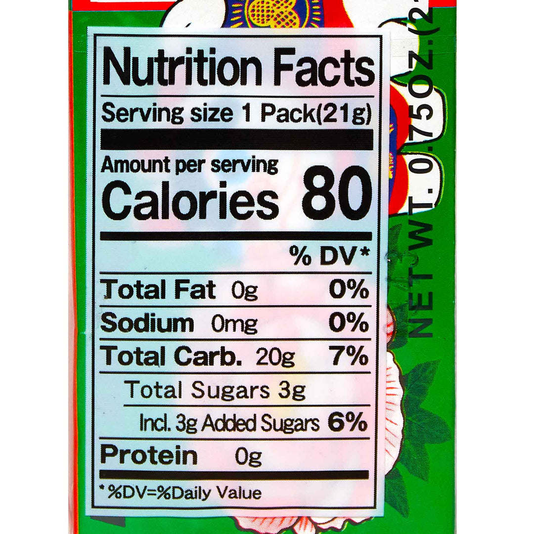 A nutrition label for Botan Mochi Candy, a food product by the brand name Botan.
