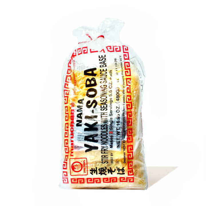 A bag of Maruchan Nama Yakisoba Noodles (3 pieces) on a white background.