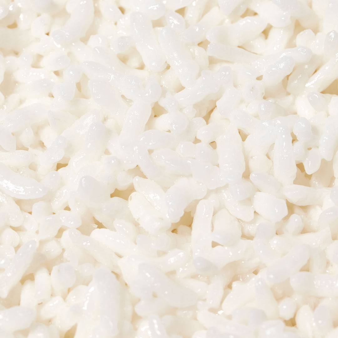 A close up image of Nishiki Premium Steamed Rice.