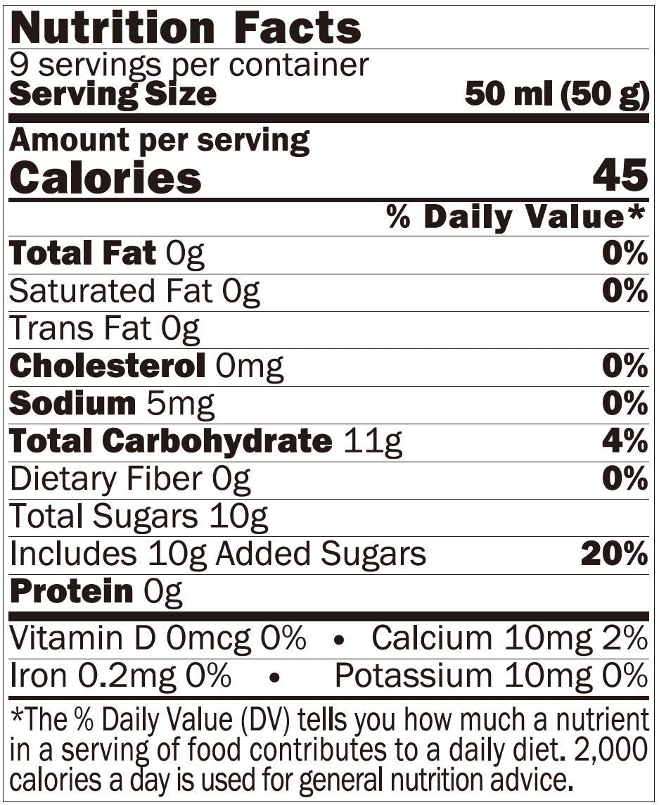 A nutrition label showing the ingredients of a Kuze Fuku Matcha Latte Mixer product.