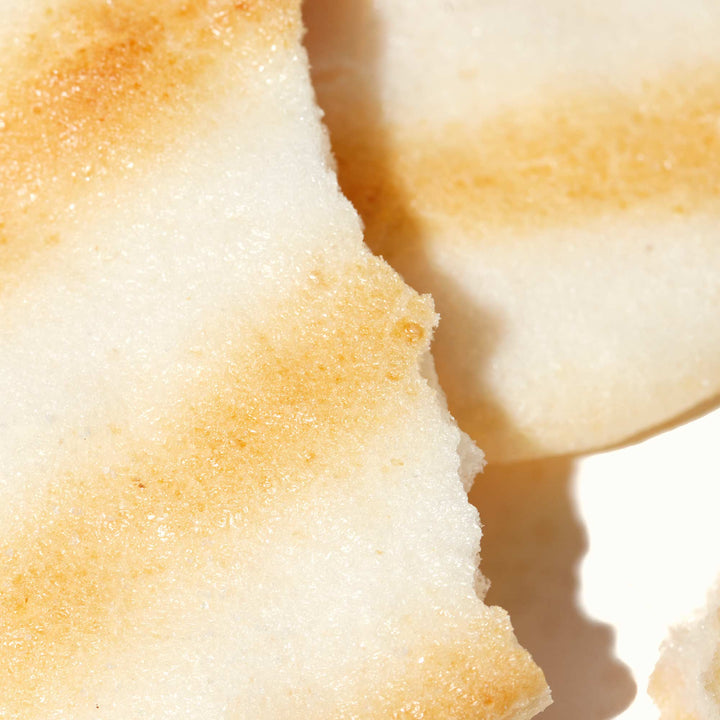 A close up of a Sanko Parinko Salted Rice Cracker.